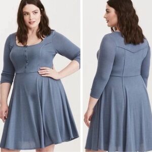 Torrid Blue Midi Dress - New - Size 26 (4)